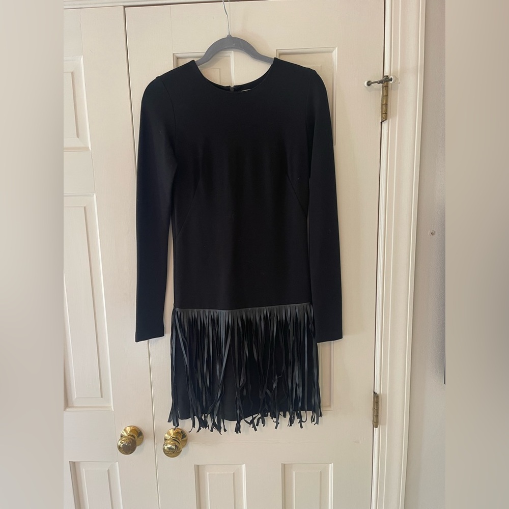 Black Fringe Amanda Uprichard Dress
